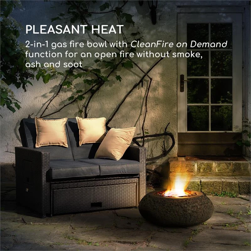 El Hierro Gas-Feuerschale Heizleistung: 31.700BTU/9,3kW Dunkelgrau 2 El Hierro Gas-Feuerschale Heizleistung: 31.700BTU/9,3kW Dunkelgrau – Bild 2