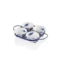 The Mia Keramikschüssel Azur Mini Schüssel Ø 10 Cm Set 4-tlg. Mit Gestell