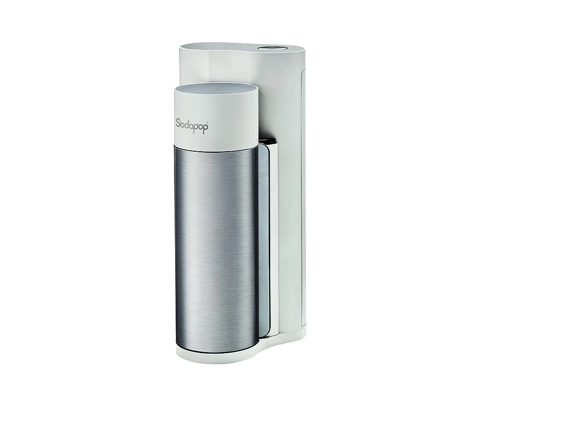 SODAPOP Wassersprudler Harold, Silber/weiß, 2x Glaskaraffen, 1x PET Flasche, CO2 Zylinder 2 SODAPOP Wassersprudler Harold, Silber/weiß, 2x Glaskaraffen, 1x PET Flasche, CO2 Zylinder – Bild 2