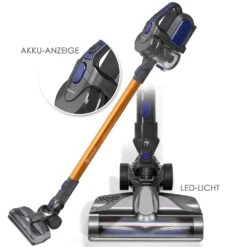 KESSER® 2in1 Zyklon Akku Staubsauger Handstaubsauger | Beutel- Kabelloser | Betriebszeit Bis 55 Min | Elektrobürste | Lithium-Ionen Akku | Decken- Bodenreinigung, | Wandhalterung | -Netto 8600364700 19495 prod 004
