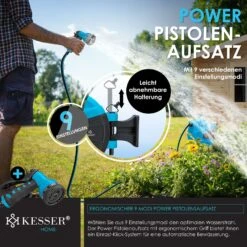 KESSER® Schlauchtrommel Schlauchaufroller Wasser | Multi-Handbrause | 180° Schwenkbar | Aufwickelstopper | Wandhalterung | Wand-Schlauchbox | Wasserschlauchtrommel | Gartenschlauch | 11 KESSER® Schlauchtrommel Schlauchaufroller Wasser | Multi-Handbrause | 180° Schwenkbar | Aufwickelstopper | Wandhalterung | Wand-Schlauchbox | Wasserschlauchtrommel | Gartenschlauch | -Netto 8600364700 19720 prod 006