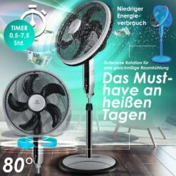 KESSER® 3in1 Standventilator Tischventilator Wandventilator Mit App Wifi , Fernbedienung | Timer | Leise Oszillation 80 Grad | Ventilator | 4 Geschwindigkeiten Inkl. Wandhalterung 9 KESSER® 3in1 Standventilator Tischventilator Wandventilator Mit App Wifi , Fernbedienung | Timer | Leise Oszillation 80 Grad | Ventilator | 4 Geschwindigkeiten Inkl. Wandhalterung -Netto 8600364700 20780 prod 004