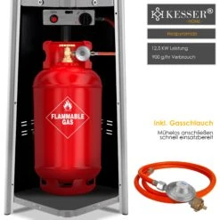 KESSER® Heizstrahler Pyramide Für Terrasse Terrassenheizer Gas 12,5 KW Gasheizstrahler Gasheizer , Wärmestrahler, Heizgerät, Inkl. Schutzhülle , Mit Gasschlauch Druckminderer , Wärmeabzug Edelstahl 9 KESSER® Heizstrahler Pyramide Für Terrasse Terrassenheizer Gas 12,5 KW Gasheizstrahler Gasheizer , Wärmestrahler, Heizgerät, Inkl. Schutzhülle , Mit Gasschlauch Druckminderer , Wärmeabzug Edelstahl -Netto 8600364700 21125 prod 004