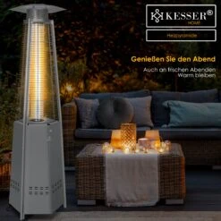 KESSER® Heizstrahler Pyramide Für Terrasse Terrassenheizer Gas 12,5 KW Gasheizstrahler Gasheizer , Wärmestrahler, Heizgerät, Inkl. Schutzhülle , Mit Gasschlauch Druckminderer , Wärmeabzug Edelstahl 11 KESSER® Heizstrahler Pyramide Für Terrasse Terrassenheizer Gas 12,5 KW Gasheizstrahler Gasheizer , Wärmestrahler, Heizgerät, Inkl. Schutzhülle , Mit Gasschlauch Druckminderer , Wärmeabzug Edelstahl -Netto 8600364700 21125 prod 006