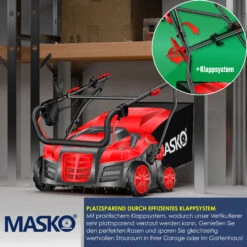 MASKO® - Elektro 2in1 Vertikutierer Rasenlüfter 1800 Watt 40cm Arbeitsbreite 55L Fangkorb Inkl. Lüfterwalze Lüfter Moosentferner, 5-stufige Arbeitstiefe Einstellbar , Höhenverstellbarer Holm 9 MASKO® - Elektro 2in1 Vertikutierer Rasenlüfter 1800 Watt 40cm Arbeitsbreite 55L Fangkorb Inkl. Lüfterwalze Lüfter Moosentferner, 5-stufige Arbeitstiefe Einstellbar , Höhenverstellbarer Holm -Netto 8600364700 21805 prod 004