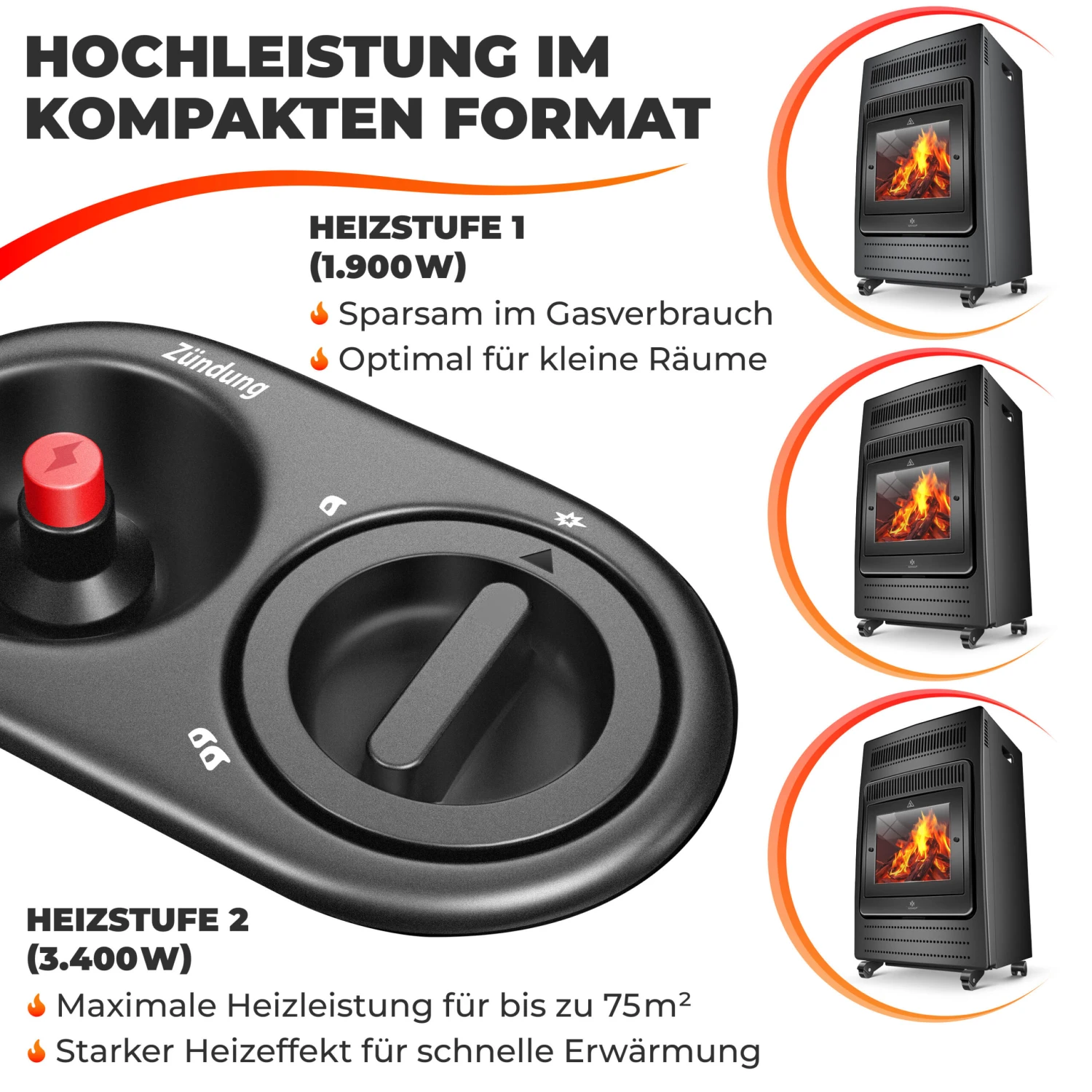 KESSER® Gasheizer Gasheizofen Heizstrahler 3,4 KW Gas Kamin Inkl. Gasdruckregler & Gasschlauch 2 Heizstufen Infrarot 3400W Gasheizstrahler Gasheizung Butan- Oder Propangasflaschen Bis 11kg Schwarz 6 KESSER® Gasheizer Gasheizofen Heizstrahler 3,4 KW Gas Kamin Inkl. Gasdruckregler & Gasschlauch 2 Heizstufen Infrarot 3400W Gasheizstrahler Gasheizung Butan- Oder Propangasflaschen Bis 11kg Schwarz – Bild 6