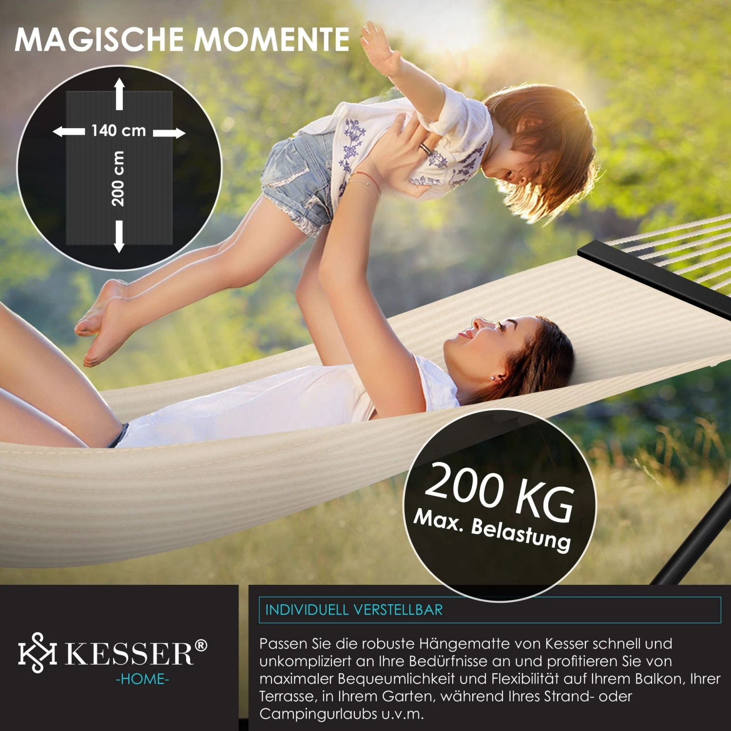 KESSER® Hängematte HILL Mit Gestell Kissen Doppelhängematte Für 2 Personen-Stabiler Rahmen -200kg Belastbarkeit Indoor & Outdoor XXL Hängesessel Doppel Mehrpersonen Garten Pool Balkon Terrasse 3 KESSER® Hängematte HILL Mit Gestell Kissen Doppelhängematte Für 2 Personen-Stabiler Rahmen -200kg Belastbarkeit Indoor & Outdoor XXL Hängesessel Doppel Mehrpersonen Garten Pool Balkon Terrasse – Bild 3