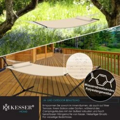 KESSER® Hängematte HILL Mit Gestell Kissen Doppelhängematte Für 2 Personen-Stabiler Rahmen -200kg Belastbarkeit Indoor & Outdoor XXL Hängesessel Doppel Mehrpersonen Garten Pool Balkon Terrasse 9 KESSER® Hängematte HILL Mit Gestell Kissen Doppelhängematte Für 2 Personen-Stabiler Rahmen -200kg Belastbarkeit Indoor & Outdoor XXL Hängesessel Doppel Mehrpersonen Garten Pool Balkon Terrasse -Netto 8600364700 23022 prod 004