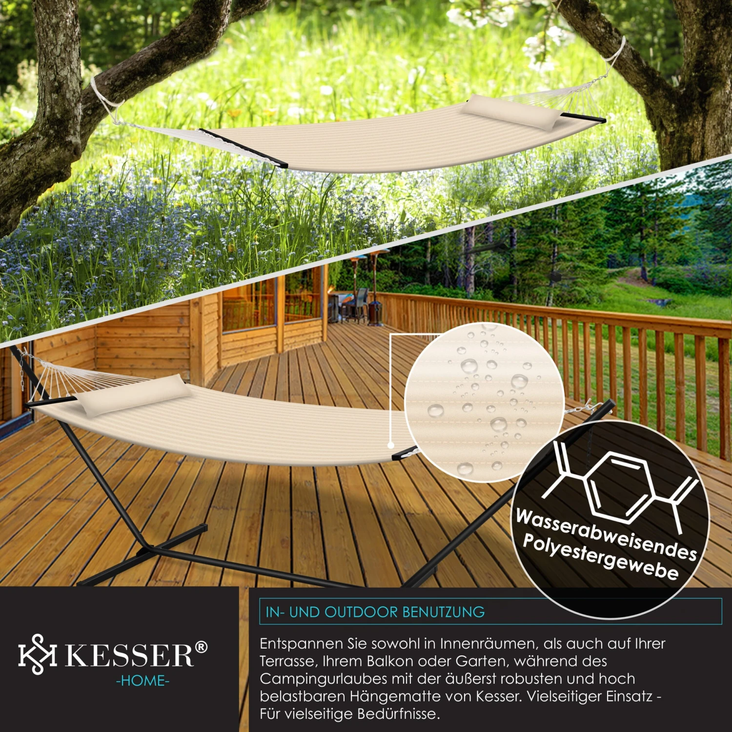 KESSER® Hängematte HILL Mit Gestell Kissen Doppelhängematte Für 2 Personen-Stabiler Rahmen -200kg Belastbarkeit Indoor & Outdoor XXL Hängesessel Doppel Mehrpersonen Garten Pool Balkon Terrasse 4 KESSER® Hängematte HILL Mit Gestell Kissen Doppelhängematte Für 2 Personen-Stabiler Rahmen -200kg Belastbarkeit Indoor & Outdoor XXL Hängesessel Doppel Mehrpersonen Garten Pool Balkon Terrasse – Bild 4