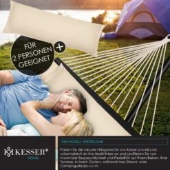 KESSER® Hängematte HILL Mit Gestell Kissen Doppelhängematte Für 2 Personen-Stabiler Rahmen -200kg Belastbarkeit Indoor & Outdoor XXL Hängesessel Doppel Mehrpersonen Garten Pool Balkon Terrasse 10 KESSER® Hängematte HILL Mit Gestell Kissen Doppelhängematte Für 2 Personen-Stabiler Rahmen -200kg Belastbarkeit Indoor & Outdoor XXL Hängesessel Doppel Mehrpersonen Garten Pool Balkon Terrasse -Netto 8600364700 23022 prod 005