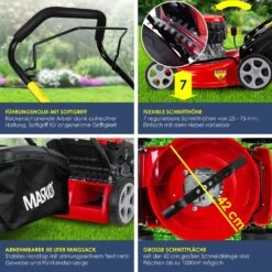 MASKO® Benzin Rasenmäher 5in1 Radantrieb EasyClean Reinigungsfunktion Mulchfunktion Seitenauswurf Hohe Schnittbreite 8-fache Schnitthöhenverstellung | 4 Takt Motor | Inkl. Fangkorb 8 MASKO® Benzin Rasenmäher 5in1 Radantrieb EasyClean Reinigungsfunktion Mulchfunktion Seitenauswurf Hohe Schnittbreite 8-fache Schnitthöhenverstellung | 4 Takt Motor | Inkl. Fangkorb -Netto 8600364700 23488 prod 003