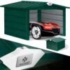 KESSER® Mähroboter Garage Mit Satteldach Dach Carport Überdachung Für Mähroboter Rasenmäher Rasenroboter Automower Garten Metall Witterungsbeständig Mährobotergarage Inkl. Montagematerial