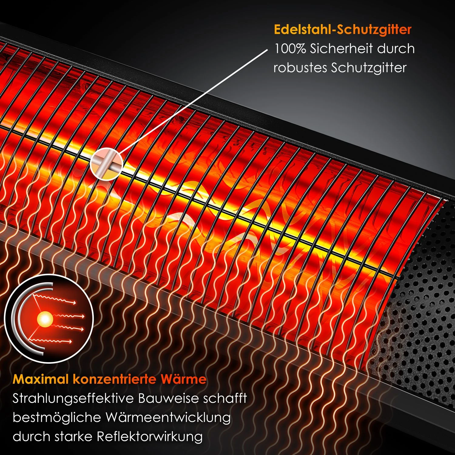 KESSER® Infrarot Heizstrahler 3000W IR-Gastro-Bar Inkl. LED Licht Terrassenstrahler Mit WiFi & Fernbedienung Inkl. Schutzhülle Infrarotstrahler Quarzstrahler Terrassenheizer Wand-Heizstrahler 4 KESSER® Infrarot Heizstrahler 3000W IR-Gastro-Bar Inkl. LED Licht Terrassenstrahler Mit WiFi & Fernbedienung Inkl. Schutzhülle Infrarotstrahler Quarzstrahler Terrassenheizer Wand-Heizstrahler – Bild 4
