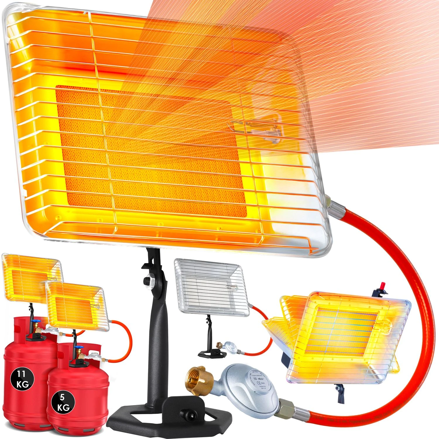 KESSER® Gasheizer Heizstrahler Gas Aufsatz Strahler Inkl. Piezo Zündung Schlauch & Regler Flaschenhalterung Gasheizstrahler Aufsatzheizstrahler Betrieben Mit Propan - Gas Für 5 Kg Oder 11 Kg Flaschen 1 KESSER® Gasheizer Heizstrahler Gas Aufsatz Strahler Inkl. Piezo Zündung Schlauch & Regler Flaschenhalterung Gasheizstrahler Aufsatzheizstrahler Betrieben Mit Propan - Gas Für 5 Kg Oder 11 Kg Flaschen