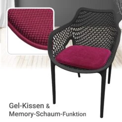 Komfortable & Praktische Gel-Kissen 40x40 - Stuhlkissen Mit Modernem Memory-Schaumstoff - Gepolsterte Sitzkissen Out- Und Indoor Gartenkissen Stuhlauflage Rutschfest -Netto 8600366200 11933 prod 004