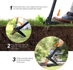 TACKLIFE GSW1A, Stehender Jäter, Verdickter Edelstahl Mit 3 Krallen Und Hochfesten Pedalen, Automatisches Federrücklaufgerät, Effizienter Jäter -Netto 8600367000 2365 prod 004