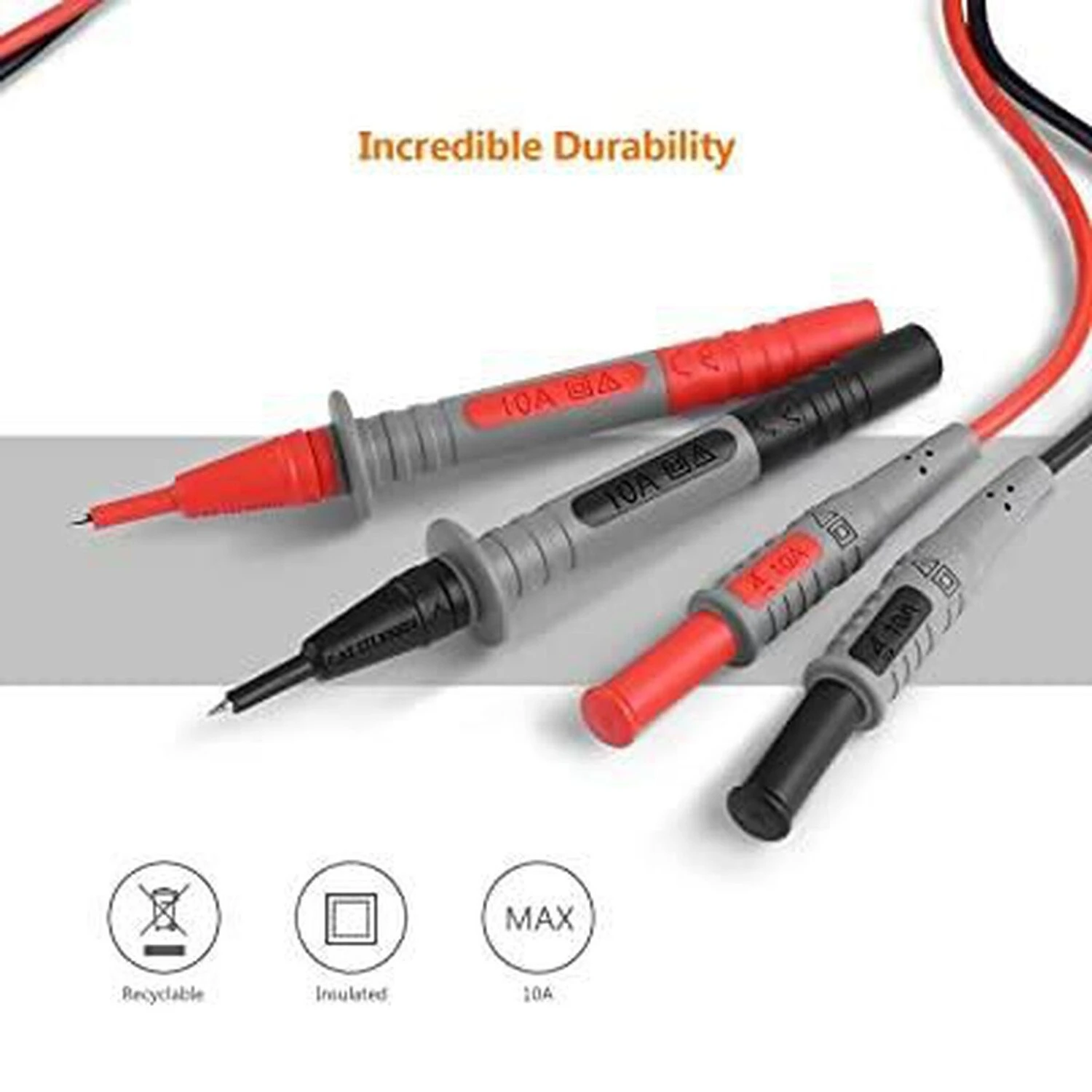 TACKLIFE METL04, 8-teiliges Messleitungs-Kit Mit Verlängerungs-Messklemmen, Krokodil-Messspitze Und Kolben-Mini-Haken 2 TACKLIFE METL04, 8-teiliges Messleitungs-Kit Mit Verlängerungs-Messklemmen, Krokodil-Messspitze Und Kolben-Mini-Haken – Bild 2